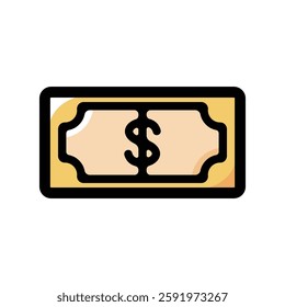 Money illustration icon.Simple vector outline, clipart for graphic design.