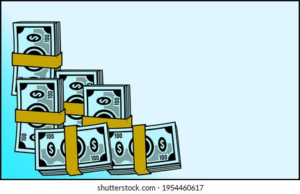 diseño vectorial de ilustración de dinero o diseño de Stack de moneda estadounidense