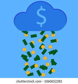 money illustration vector rain dollar finance currency