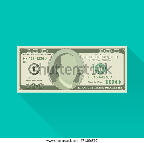 お金のイラスト ベクター画像様式化されたアメリカの100ドル紙幣 のベクター画像素材 ロイヤリティフリー