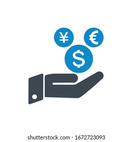 Money, income icon (vector illustration)