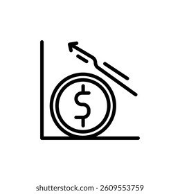 Money increase up Business Analytics icon