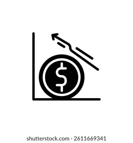 Money increase up Business Analytics icon
