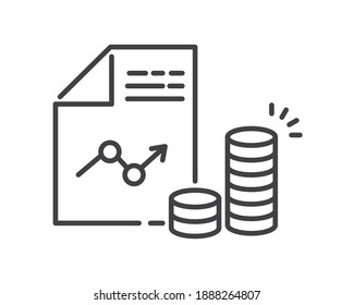 Money Increase Icon Flat Graphic Design
