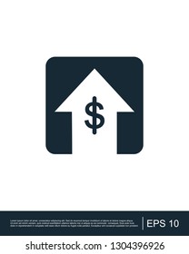 Money increase icon vector