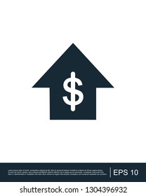 Money increase icon vector