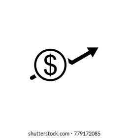 Money increase icon vector, dollar icon
