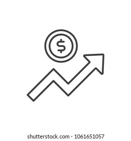 Money increase line icon.