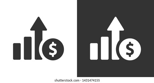 Money Increase Sign  Icon Vector