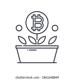 Icono de aumento de dinero, ilustración lineal aislada, vector de línea delgada, signo de diseño web, símbolo de concepto de contorno con trazo editable sobre fondo blanco.