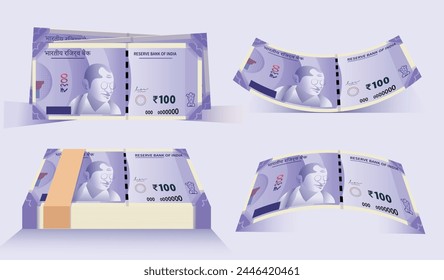 Money of Indian vector illustration 100 rupee