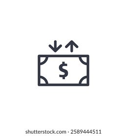 money inflation icon symbol vector sign isolated on white background illustration for graphic and web design