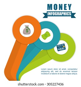 Money infographics design, vector illustration eps 10.