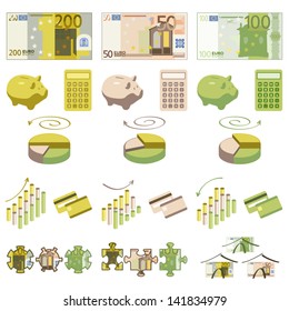 Money and infographics elements