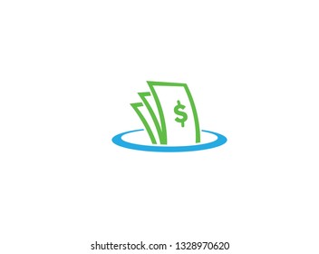 Money inside the circle chart Finance for logo design