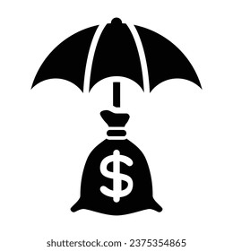 Money Insurance Icon, Vector Graphics