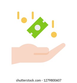 Money Insurance Vector, Insurance Related Flat Design Icon