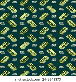 Money interesting trendy multicolor repeating pattern vector illustration yellow design