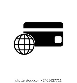 money international transfer card icon vector 