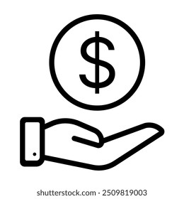 Money invest finance, hand holding dollar icon symbol. vector illustration