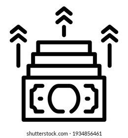 Money invest icon. Outline money invest vector icon for web design isolated on white background