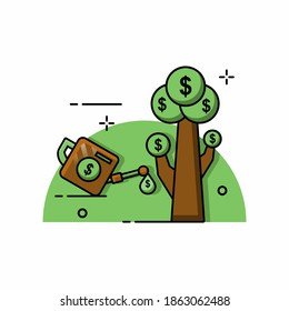 Money investment illustration. Easy to edit with vector file. Can use for all your graphic design content. Especially about invesment and business.