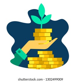 money investment management, the company is engaged in the joint construction and the cultivation of cash profits, career growth to success, flat color hand and money