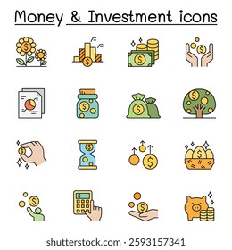 Money and Investment  set color line style