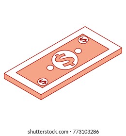 money isometric banknote dollar cash