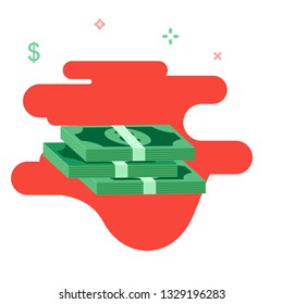 Money isometric icon. Dollar isometric icon