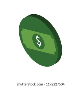 Money isometric left top view 3D icon