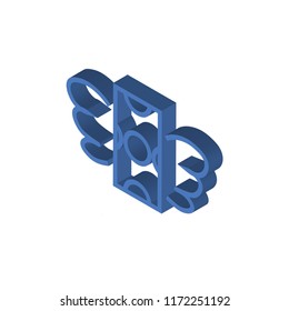 Money isometric left top view 3D icon