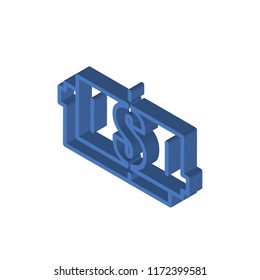 Money isometric left top view 3D icon
