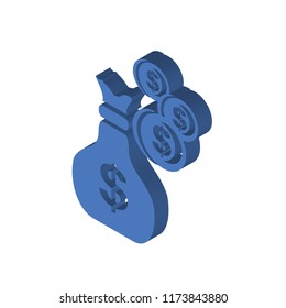 Money isometric left top view 3D icon