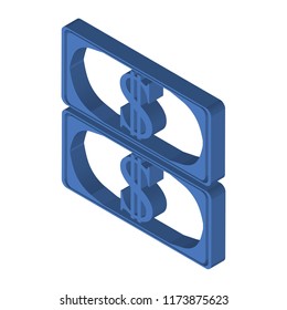 Money isometric left top view 3D icon