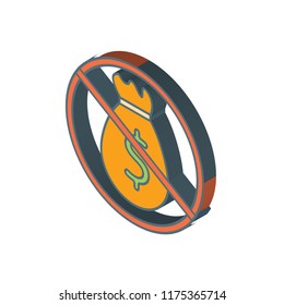 Money isometric left top view 3D icon