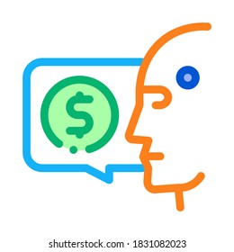 money issue of robot icon vector. money issue of robot sign. color contour symbol illustration