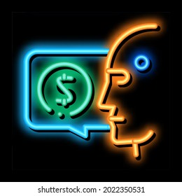 problema de dinero del vector de señal de luz del neón robot. Un brillante tema del dinero del icono del robot. ilustración de símbolo transparente