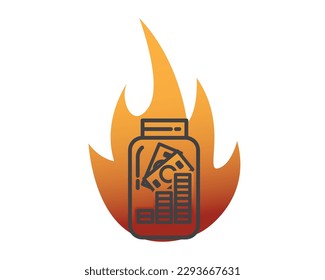 money jar. accumulation concept. save money and savings vector.
