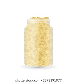 Money Jar or Money Bottle. Glass Jar with Coins. Growing Money, Saving and Investment Concept. 