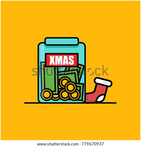 Money Jar Christmas Funds Tips Stock Vector Royalty Free 779670937 - money in jar christmas funds tips