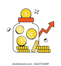 Icono De Vector De Concepto De Tarro De Dinero Eps 10 Archivo
