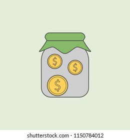 money in jar icon. Element of banking icon for mobile concept and web apps. Field outline money in jar icon can be used for web and mobile