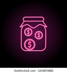 Money in jar icon. Simple thin line, outline vector of banking icons for ui and ux, website or mobile application