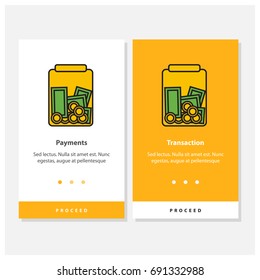 Money in Jar Payments UI UX Screen for Mobile Phone