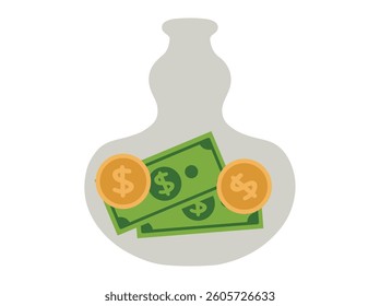 Money Jar Shapes Background Illustration