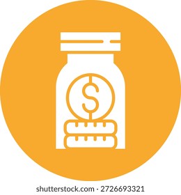 Ilustración de diseño de icono de Vector de tarro de dinero