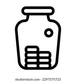 Money Jar Vector Line Icon Design