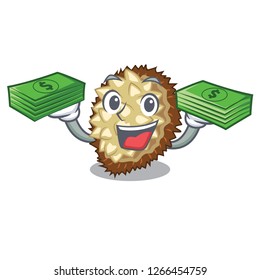 With money juicy marang fruit in glas character