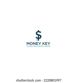 Money key logo design minimalist finance symbol